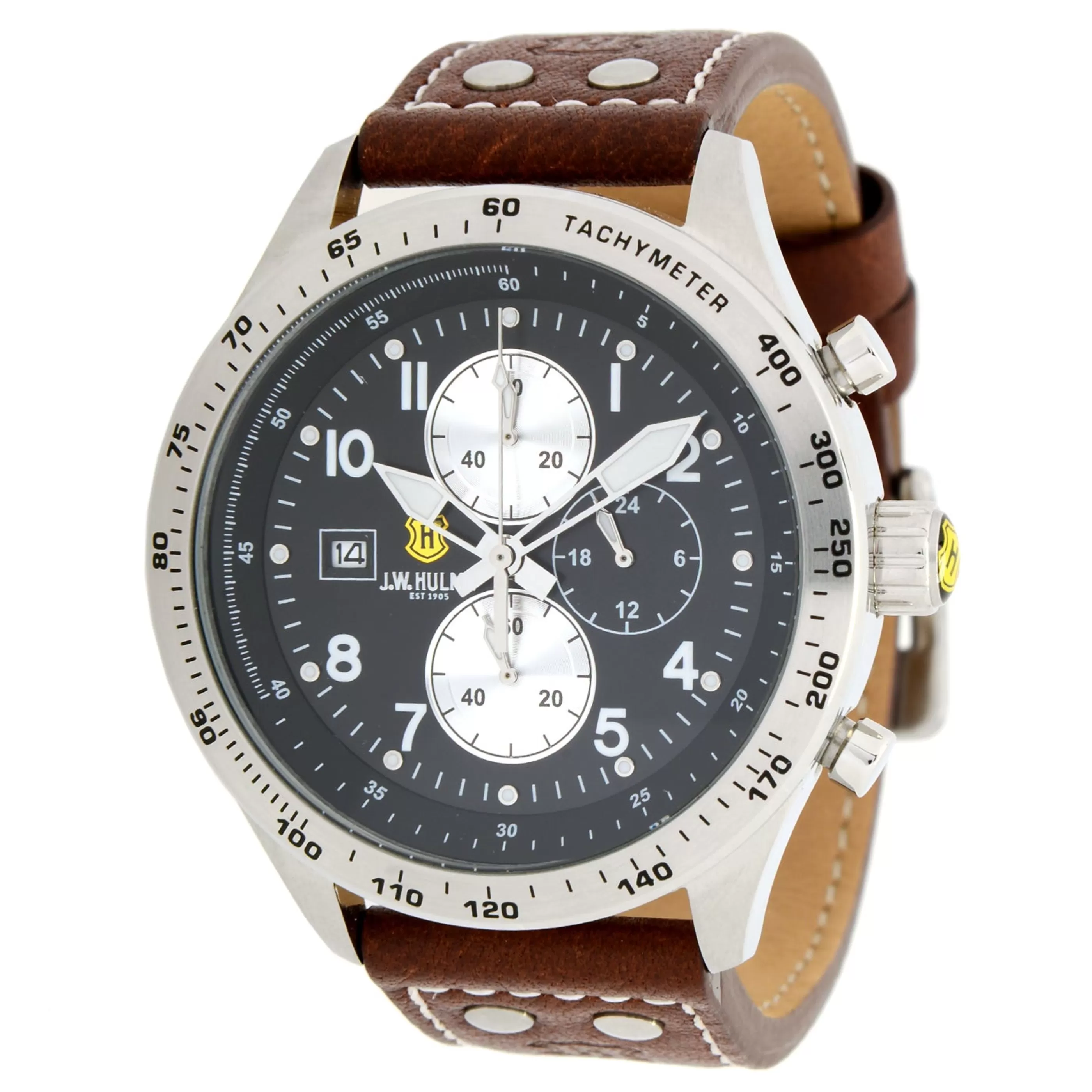 J. W. Hulme Co 45Mm Quartz Chronograph Leather Strap Watch Men's^ Watches