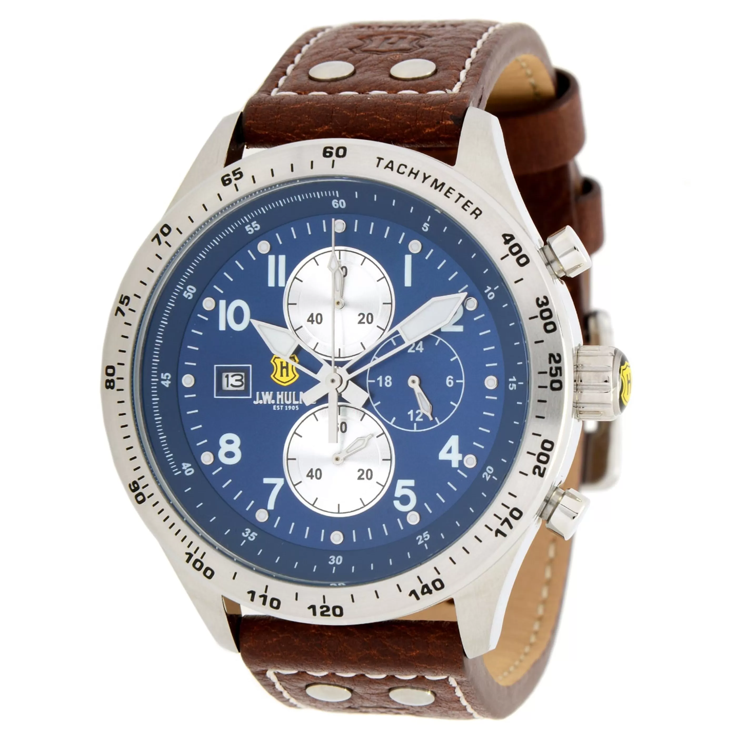 J. W. Hulme Co 45Mm Quartz Chronograph Leather Strap Watch Men's^ Watches