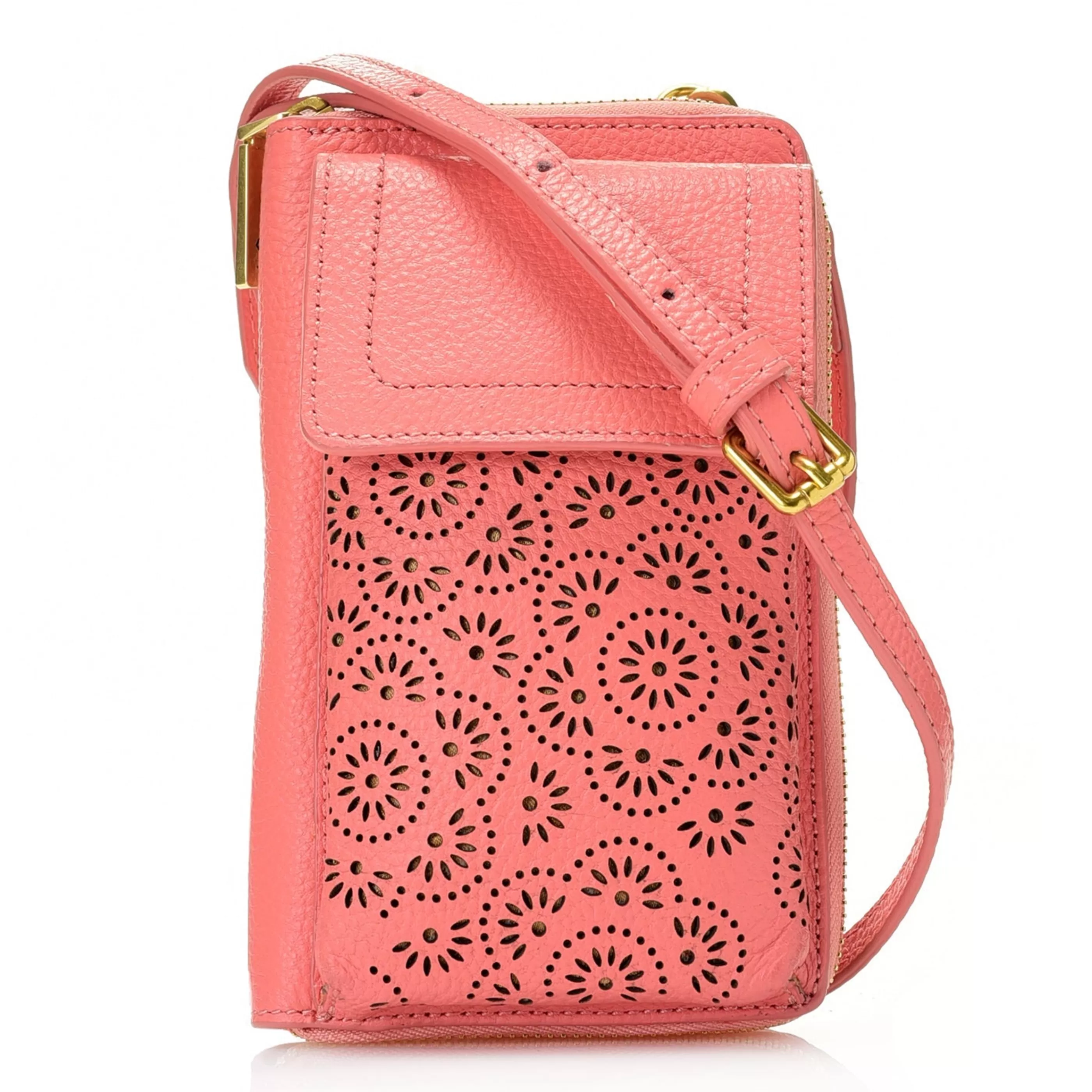 J. W. Hulme Co Leah Perforated Leather Phone Case Crossbody^ Crossbody