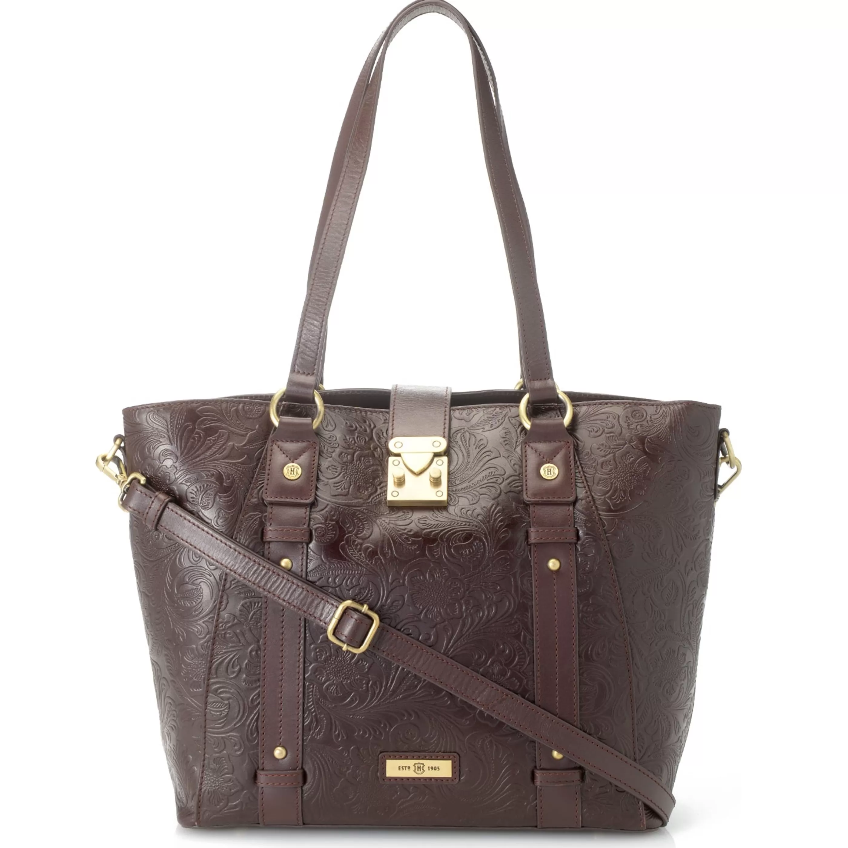 J. W. Hulme Co Reese Tooled Leather Lock Closure Tote Bag^ Totes