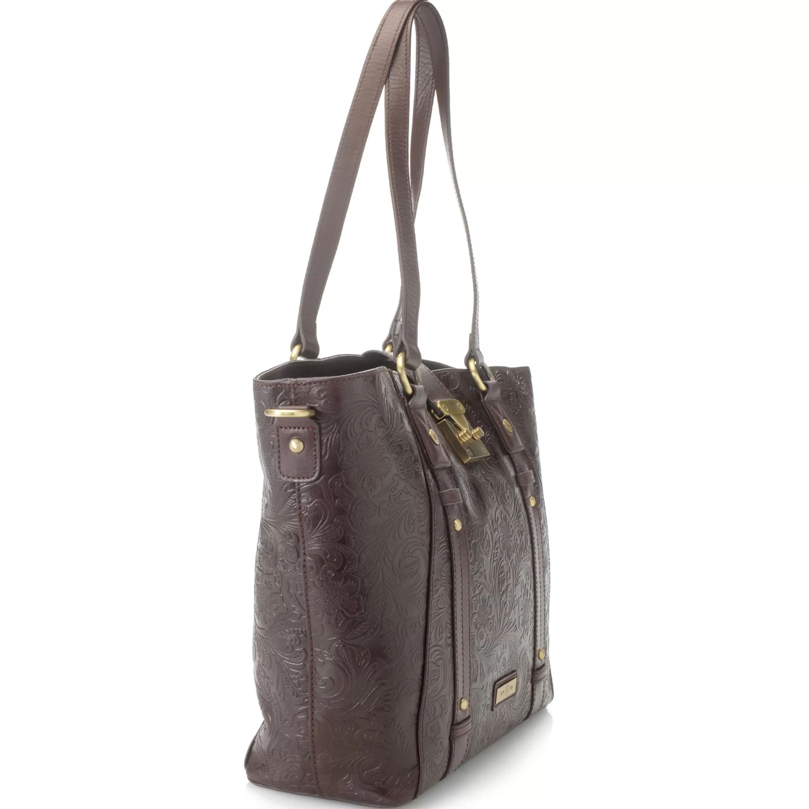 J. W. Hulme Co Reese Tooled Leather Lock Closure Tote Bag^ Totes