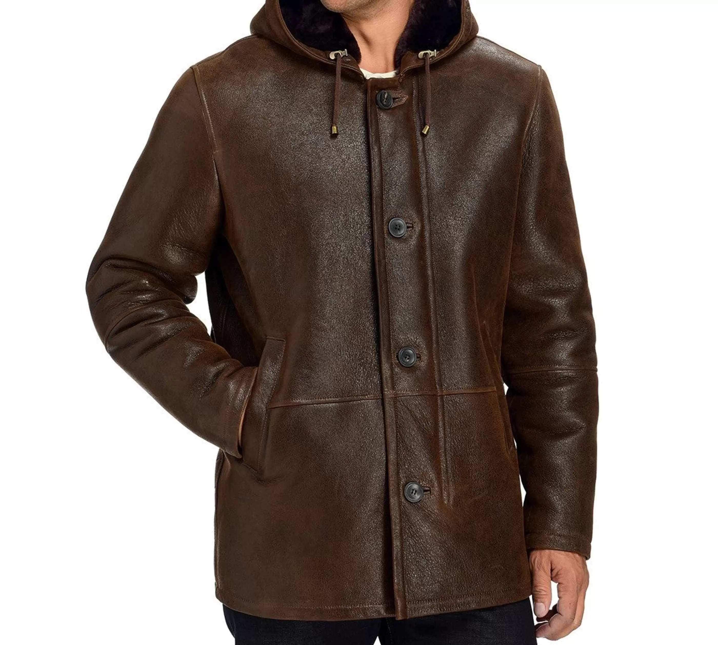 J. W. Hulme Co Shearling Hooded Coat^Men Outerwear